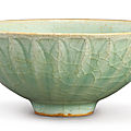 A longquan celadon 'lotus' bowl, song dynasty (960-1279)