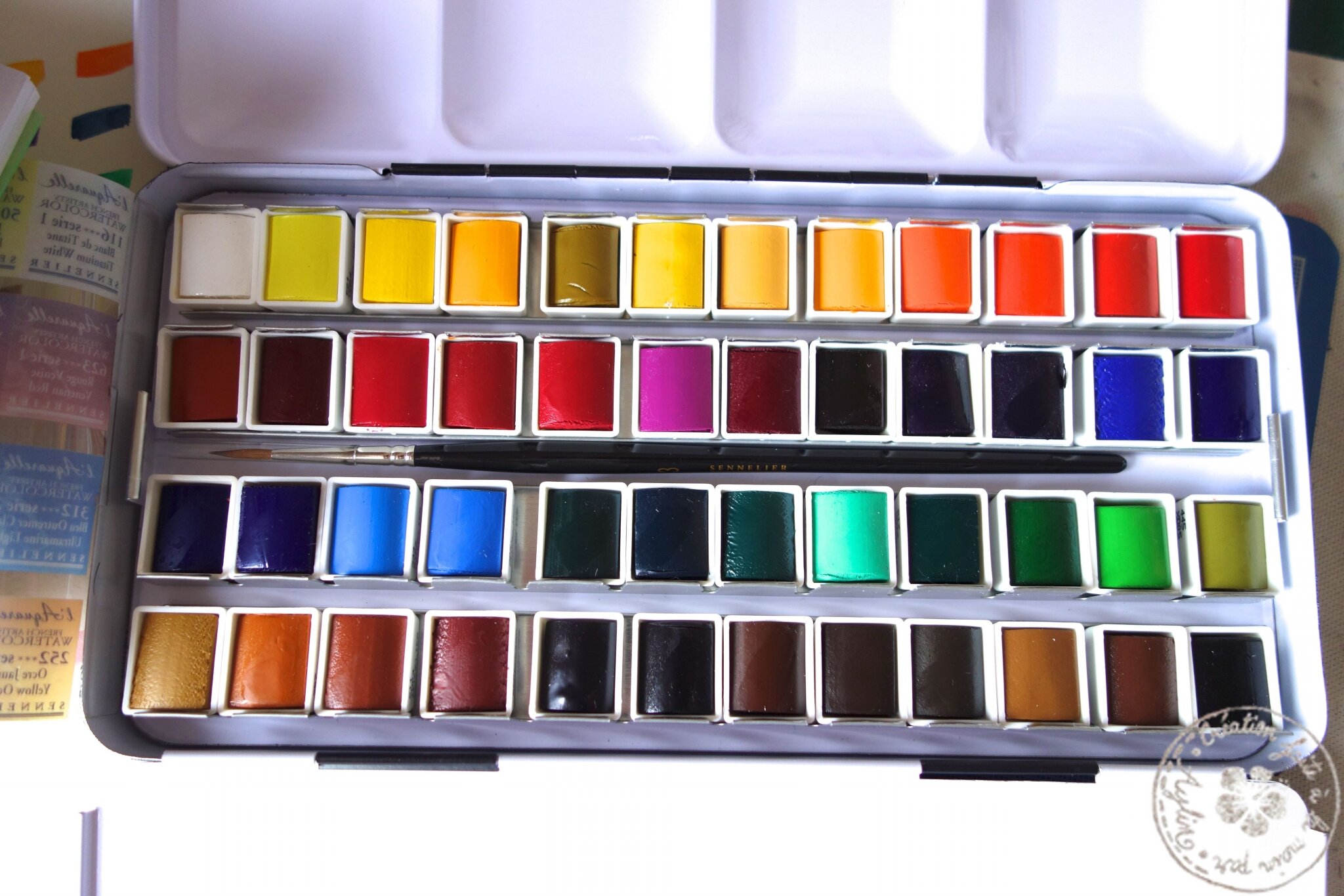 Leak 24 Grilles De Peinture à l'aquarelle Boîte en Plastique ... Peinture Palette avec caoutchouc couvercle