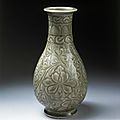 Vase, carved and glazed stoneware, yaozhou ware, china, northern song dynasty (1000-1127)