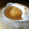 Poire en habit gelé et neige qui réchauffe (Clea cuisine)