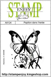 AX124 Papillon dans l'herbe sachet 8 X 12