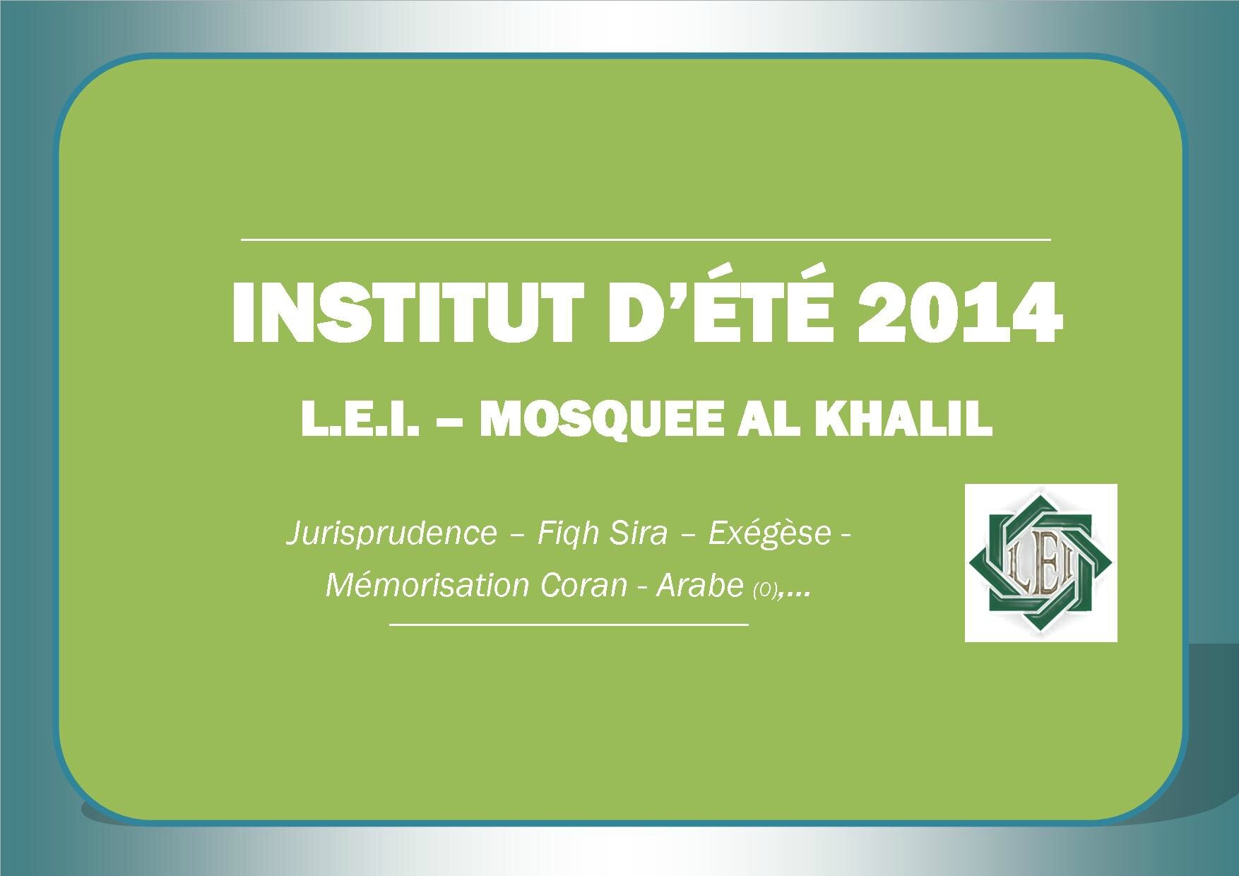 CALENDRIER DU MOIS DE RAMADAN 2014 - LIGUE ENTRAIDE ISLAMIQUE - MOSQUEE AL  KHALIL
