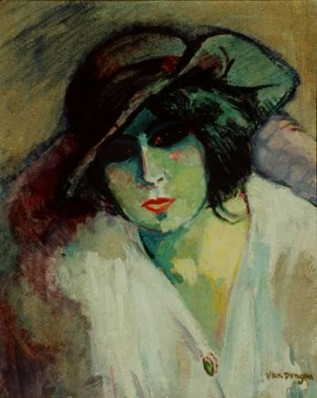 Femme_sous_un_chapeau_vert_1905_de_Kees_Van_Dongen