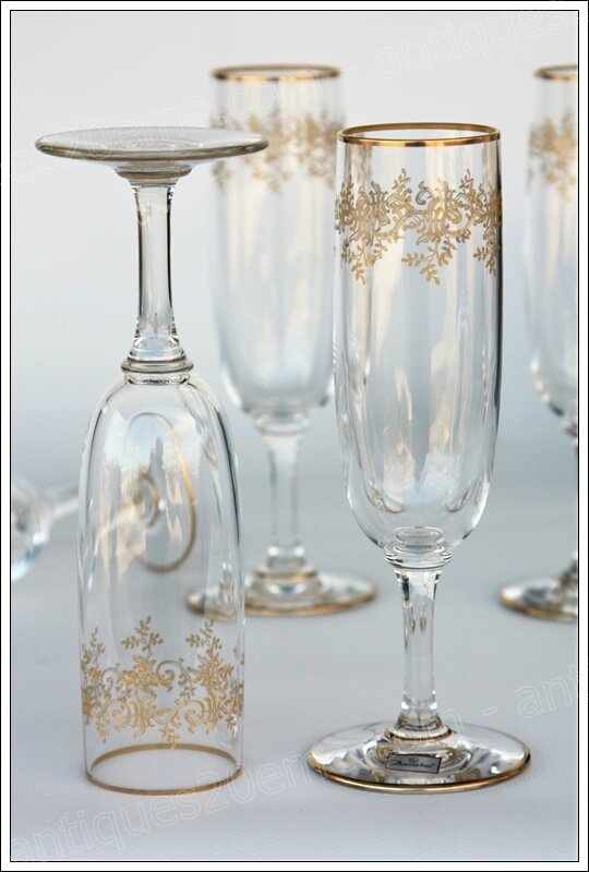 Flûtes à champagne en cristal Baccarat Récamier