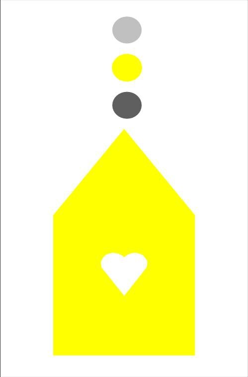 stickers nichoir jaune gris blanc