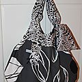 sac boule noir gris blanc