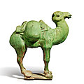A green-glazed pottery figure of a bactrian camel, tang dynasty (618-907)