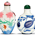 Two overlay glass snuff bottles, Qing dynasty (1644-1911)