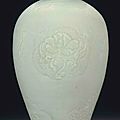 A rare carved qingbai vase, meiping, southern song dynasty, 12th century