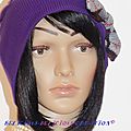 beanie hat voilet with bow in front c