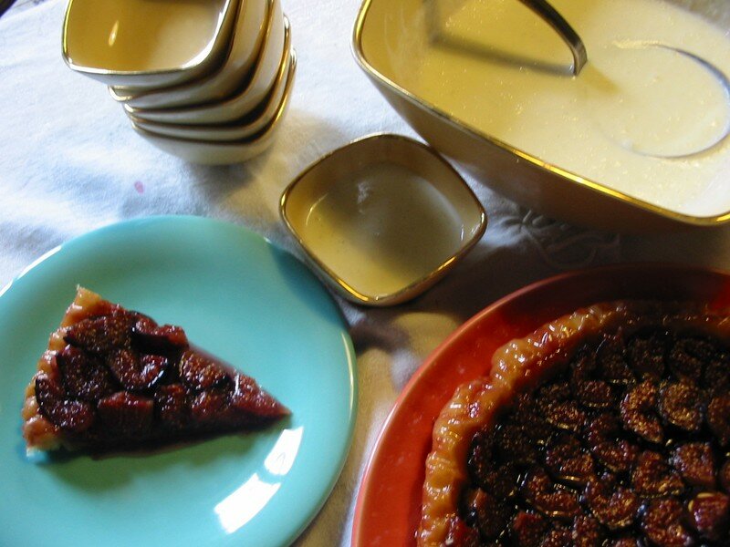 tarte tatin aux figues et crème de yahourt vanillée, recette Cyril L.