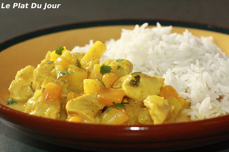 Curry De Volaille Aux Fruits Exotiques Et Riz Basmati Le Plat Du