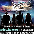 Shadowhunters: premier teaser et premier trailer!!!!!