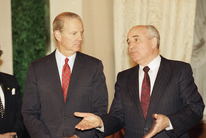 James Baker with Mikhail Gorbatchev