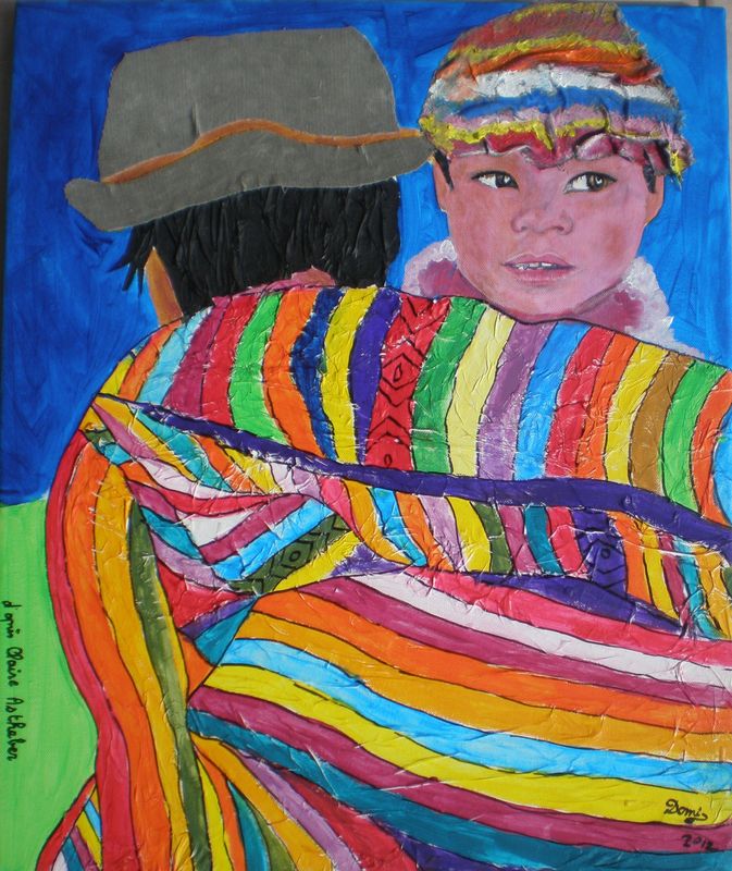 Tableau Enfant du Pérou - Domi Dessins et Peintures