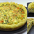 Quiche croûte de riz courgette saumon