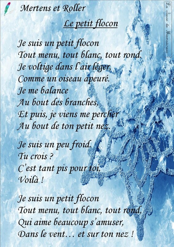 Poésies l'hiver, Noël La classe de Mamaicress Poésies l'hiver, Noël La classe de Mamaicress