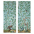 Pair of mesmerizing chinese wallpaper panels, china, 18th century