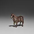A cast silver miniature figure of a horse, qing dynasty