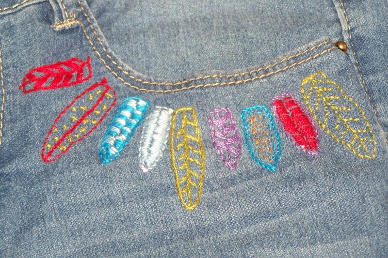 Broderies sur mon jean 