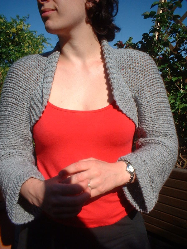 Style Wise Fashion Boléro ouvert sur le devant pour femme en tricot à nouer à manches 3/4