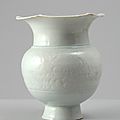 White ware vase with lobed rim and floral decoration, 12th - 13th century, Southern Song Dynasty (1127 - 1279)