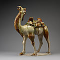 'Sancai' (three-colour) ceramic tomb figure of a camel, 728