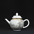 Ex-hervouet collection grisaille teapot, china, qianlong period