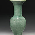 A 'longquan' celadon baluster vase, ming dynasty (1368-1644)