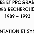Sénégal - stratégie et programmation quinquennale 1989-1993 de la recherche agronomique