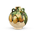A miniature sancai-glazed pottery jar, tang dynasty