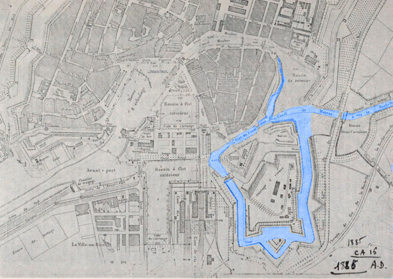 Carte Tracé du canal Marans la Rochelle