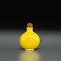 A yellow glass snuff bottle, imperial, palace workshops, beijing, 1730-1799