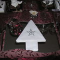 Table Noël bordeaux, miroir